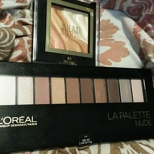 L'ORÉAL nude palette and milani illuminator